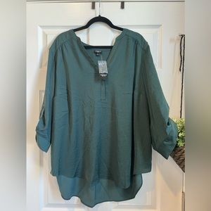 Torrid Harper Satin Pullover 3/4 Sleeve Blouse size 3